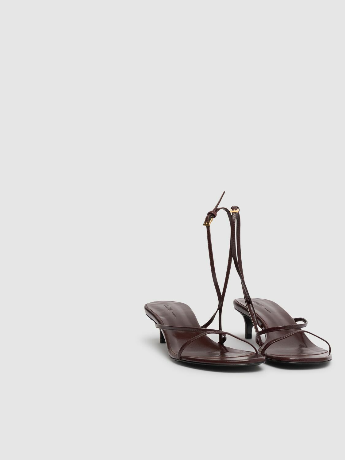 【関税込み】KHAITE LOOP KITTEN' SANDALS KHAITE: Black Loop Kitten Heel Heeled Sandals | SSENSE