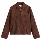 Drôle de Monsieur Men's D Mirror Zipped Leather Jacket in Brown