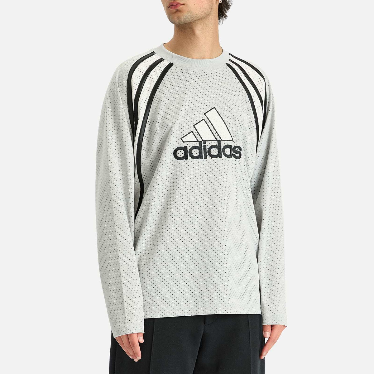 Adidas Men's Warm-Up Long-Sleeve Top in Grey Two adidas