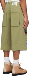 Palm Angels Khaki Military Patch Bermuda Shorts