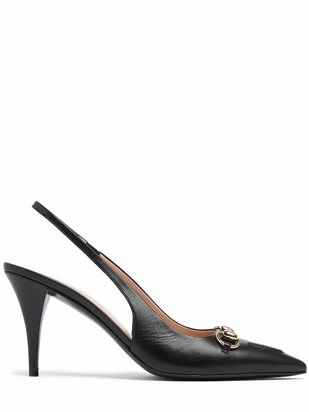 Photo: GUCCI 85mm Erin Leather Slingback Pumps