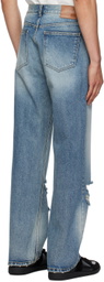 Recto Blue Destroyed Jeans