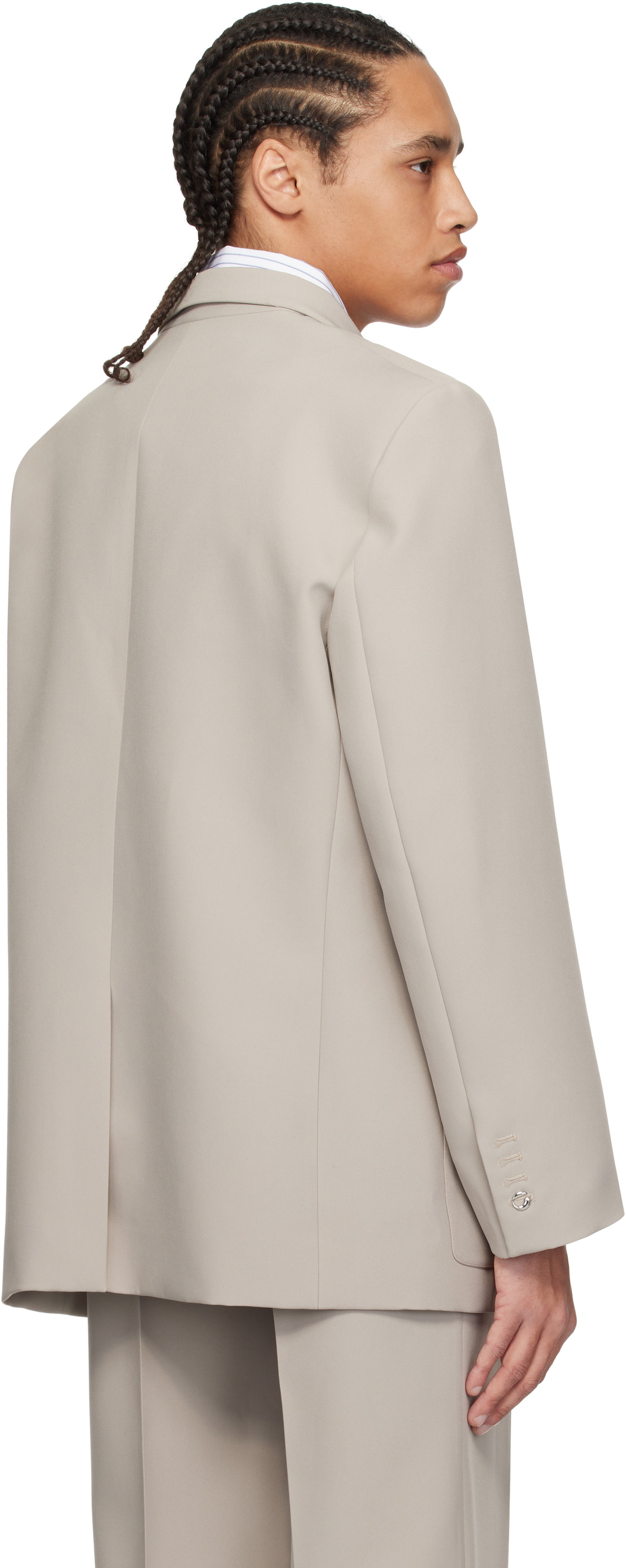 Coperni Beige Belted Pocket Tailored Blazer