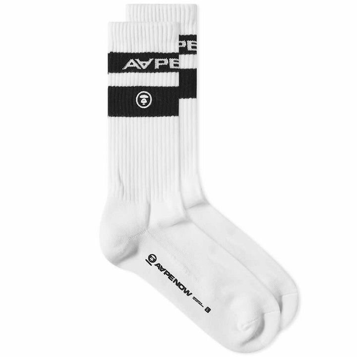 Photo: Men's AAPE Emblem Sports Sock in White