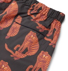 Desmond & Dempsey - Printed Cotton Pyjama Shorts - Orange