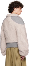 ANDREJ GRONAU Gray Knitted Mohair & Merino Bomber Jacket