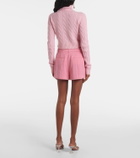 Blumarine Floral-appliqué gabardine shorts
