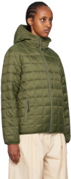 TAION Khaki Hooded Reversible Down Jacket