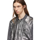 Comme des Garcons Homme Plus Black and White Foil Velour Shirt