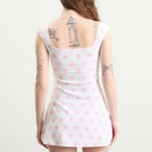 SKIMS Women's Pointelle Cap Sleeve Mini Dress in Snow Lace Hearts