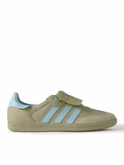 adidas Originals - Pharrell Williams Humanrace Samba Suede-Trimmed Leather Sneakers - Green