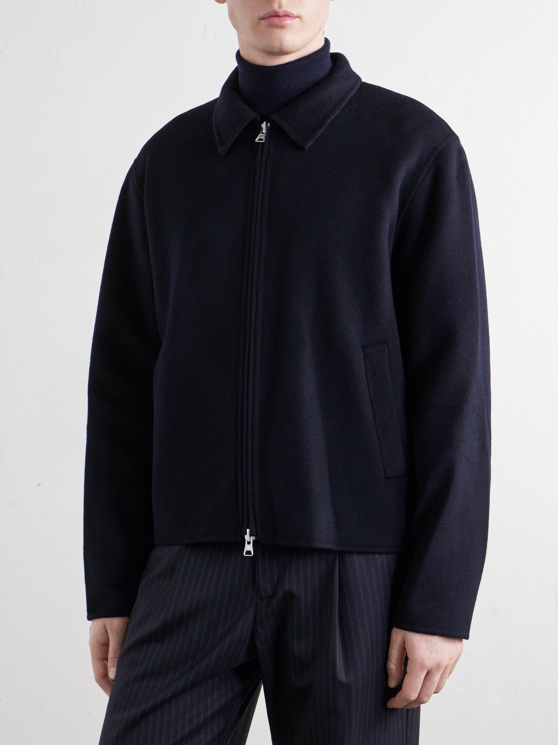 NN07 - Arlo 8447 Wool-Blend Felt Jacket - Blue