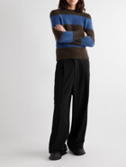 Raf Simons - Slim-Fit Striped Mohair-Blend Sweater - Brown