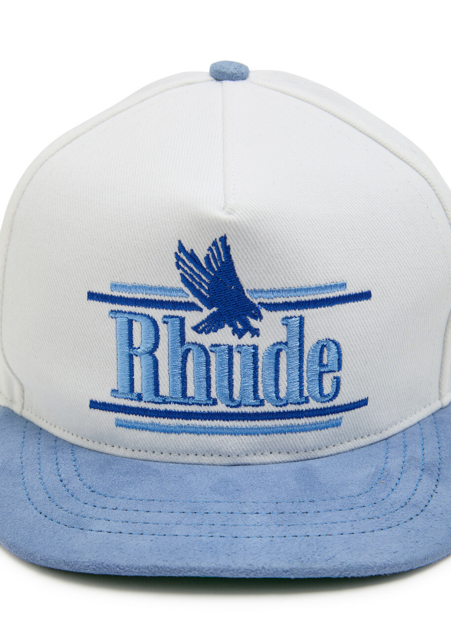 Rhude Rossa Logo-appliquéd Cotton-twill cap - White And Blue - One Size