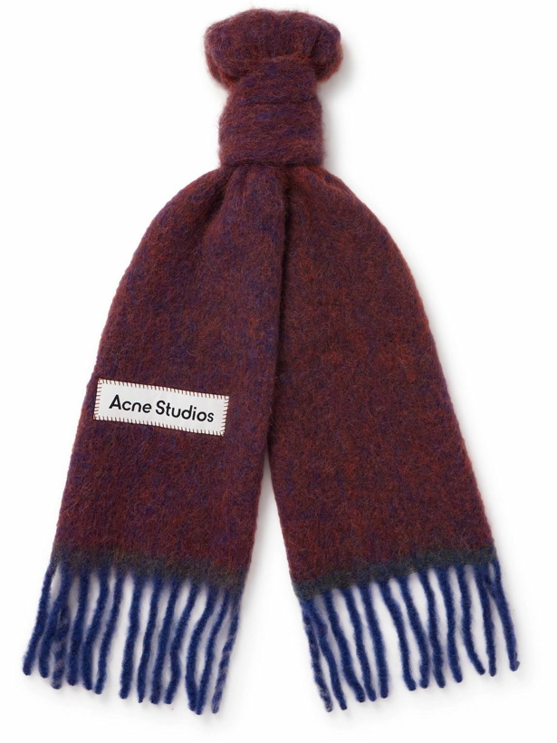 Photo: Acne Studios - Vally Two-Tone Checked Knitted Scarf