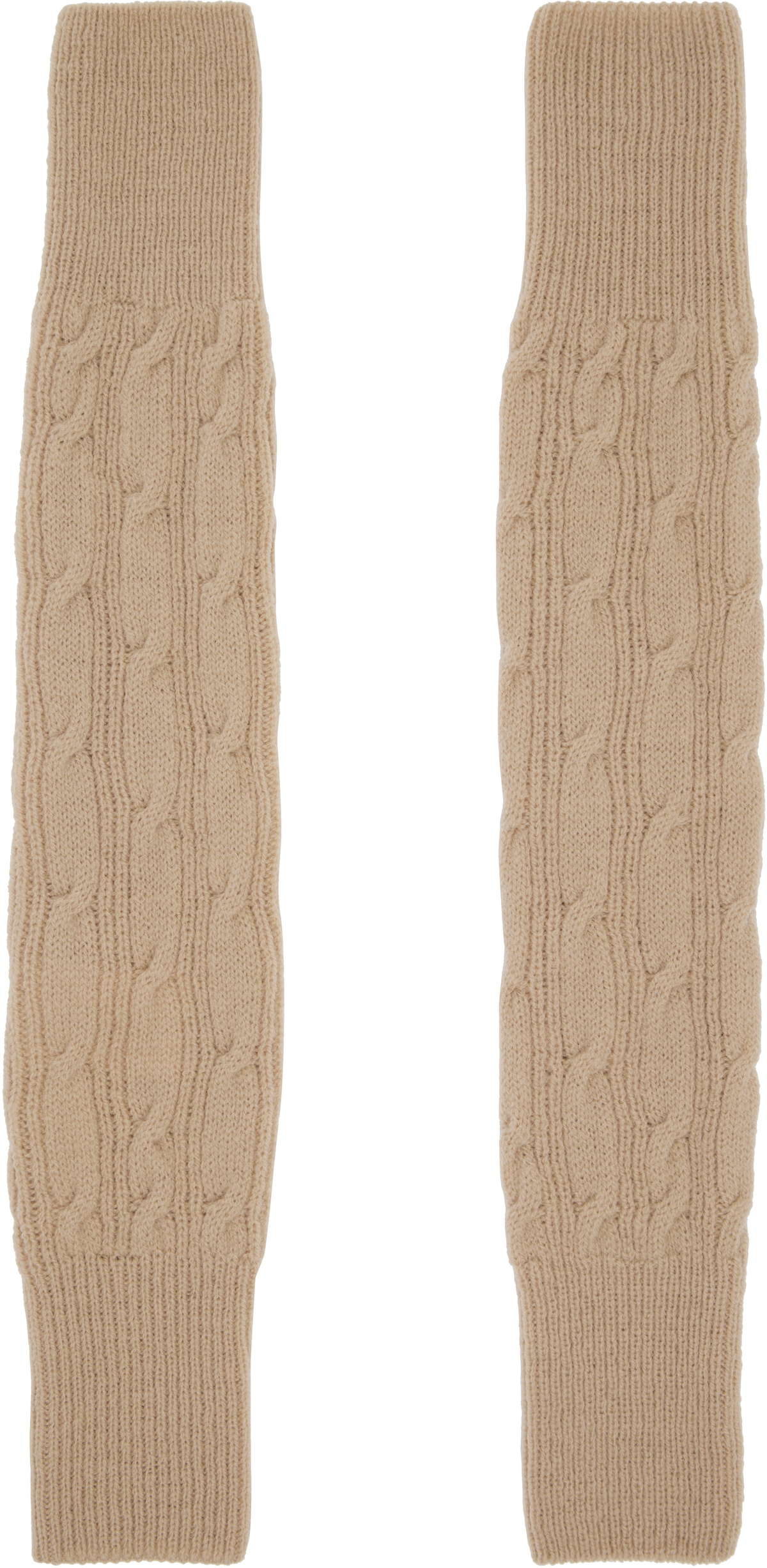 Dries Van Noten Beige Wool Arm Warmers