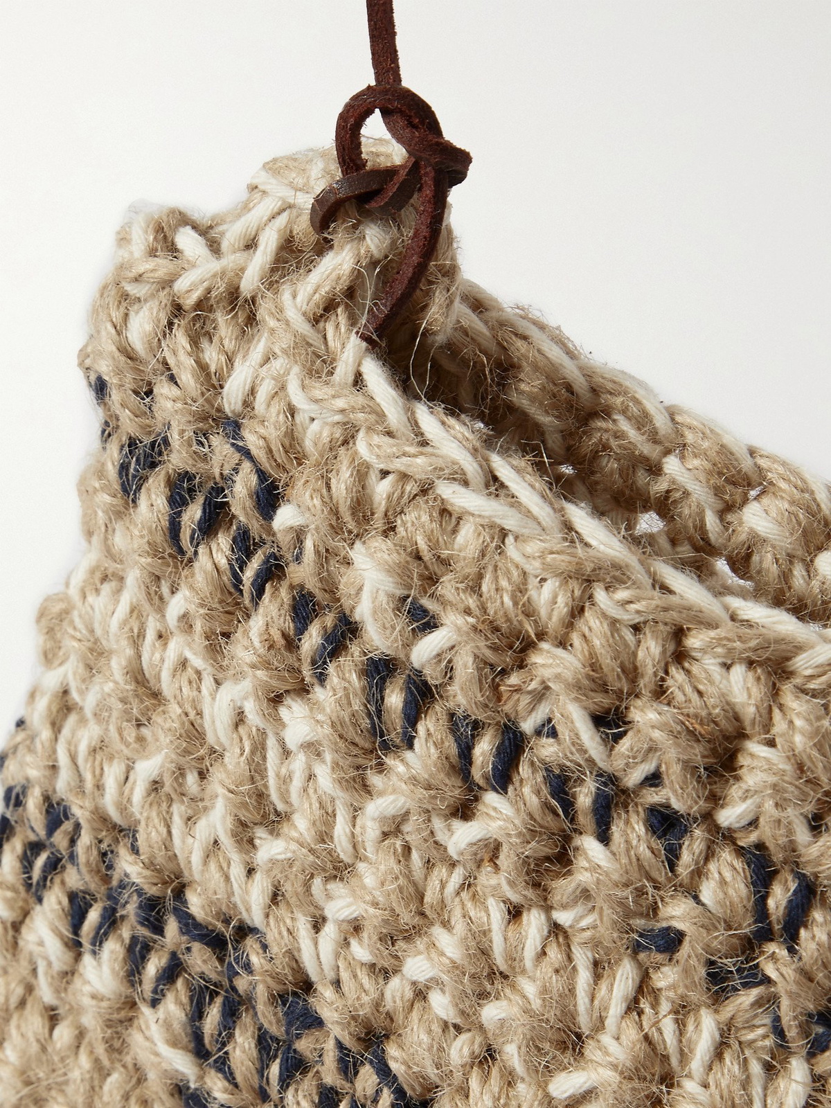 NICHOLAS DALEY - Crocheted Jute and Cotton-Blend Pouch - Neutrals Nicholas  Daley