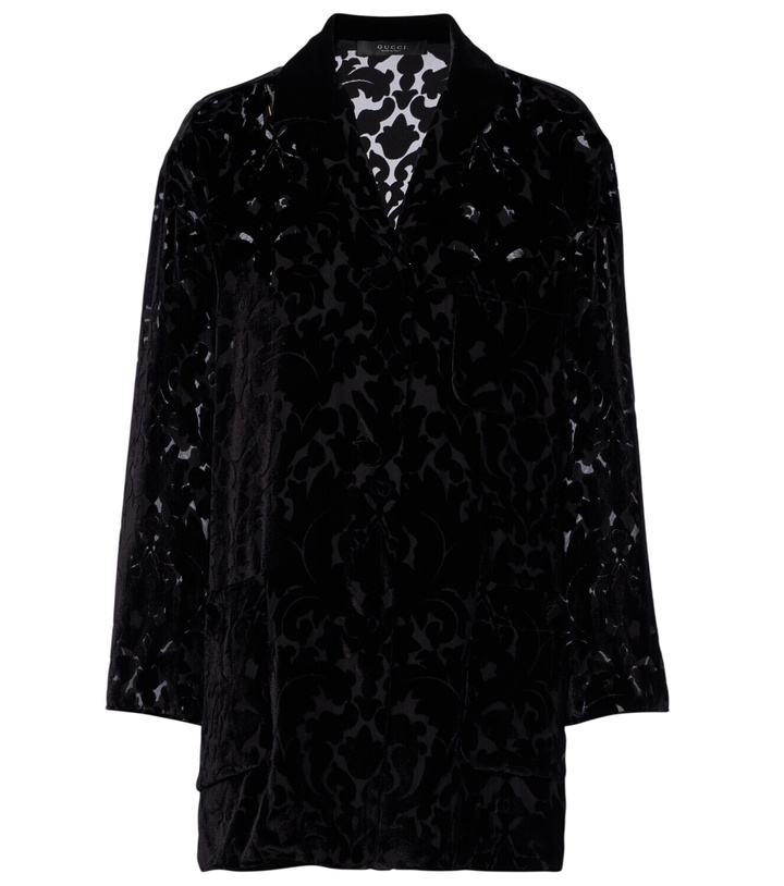 Photo: Gucci Floral devoré velour shirt