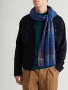 PAUL SMITH - Fringed Checked Wool Scarf