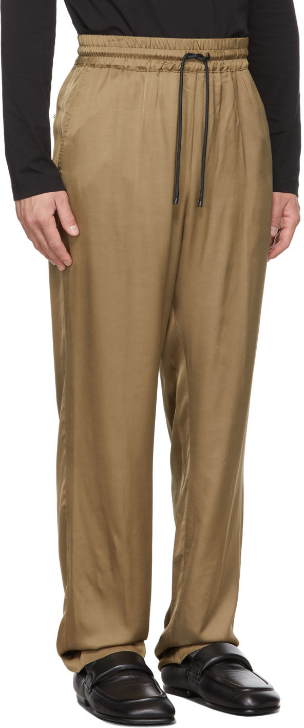 Dries Van Noten Brown Satin Palace Trousers Dries Van Noten