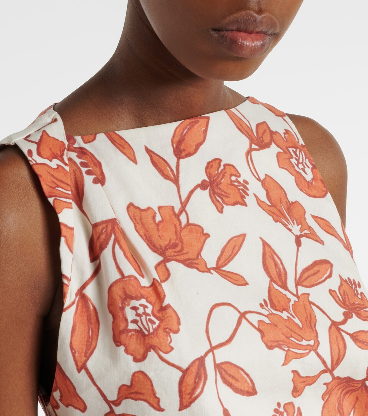 SIR Chloe floral linen-blend minidress