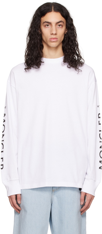 Photo: Moncler Genius 4 Moncler HYKE White Print Long Sleeve T-Shirt