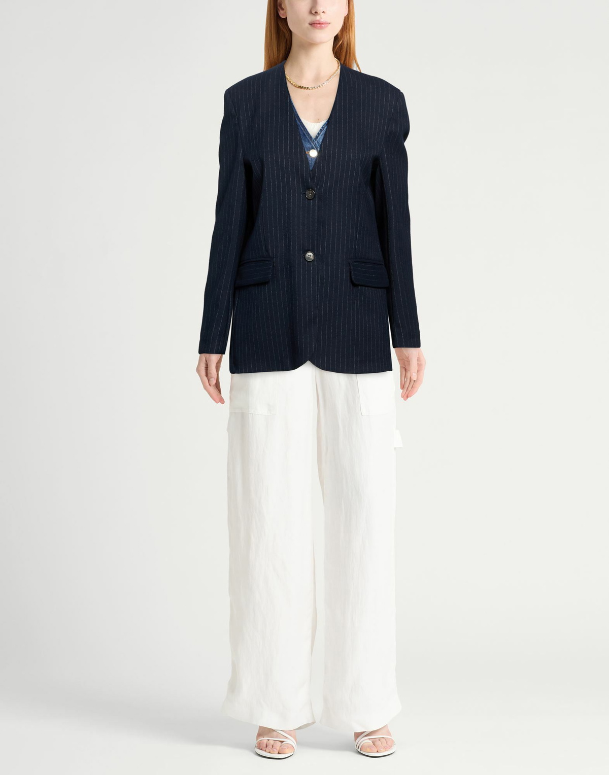 Manila Grace Womens Blazer Midnight in Blue