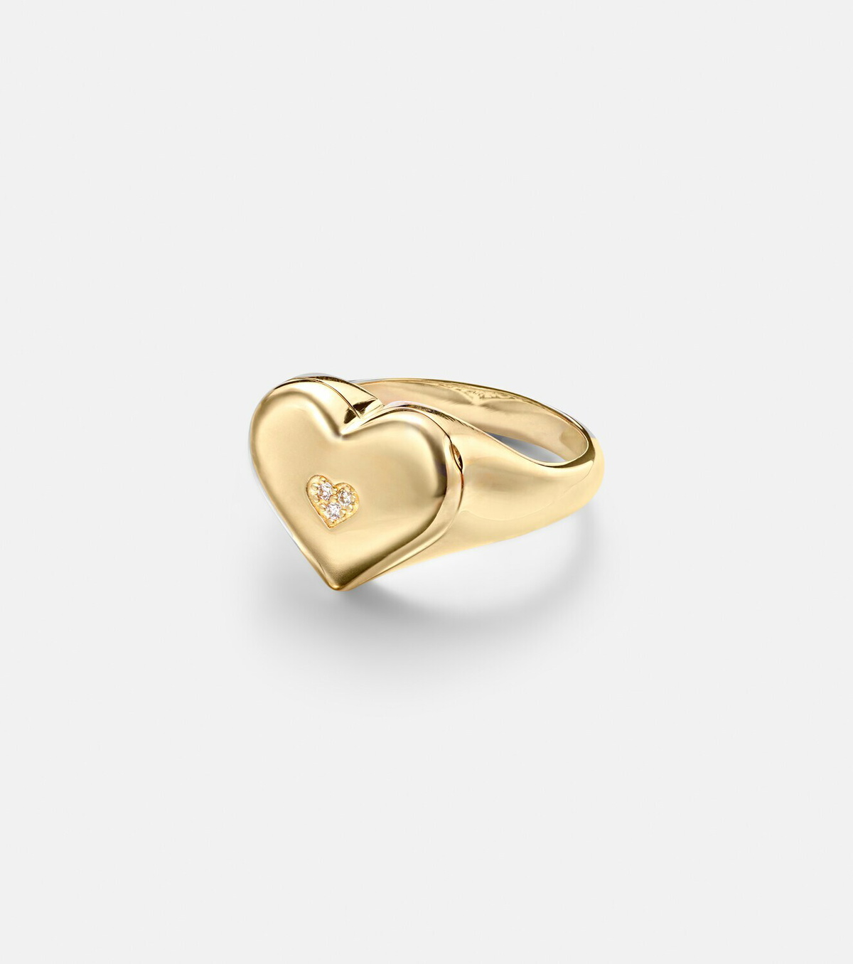 Sydney Evan Wallpaper Heart 14kt gold ring with diamonds