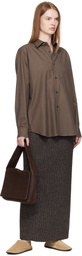 AURALEE Brown Washed Finx Twill Shirt