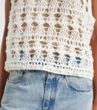 Brunello Cucinelli Open-knit jute and cotton-blend top