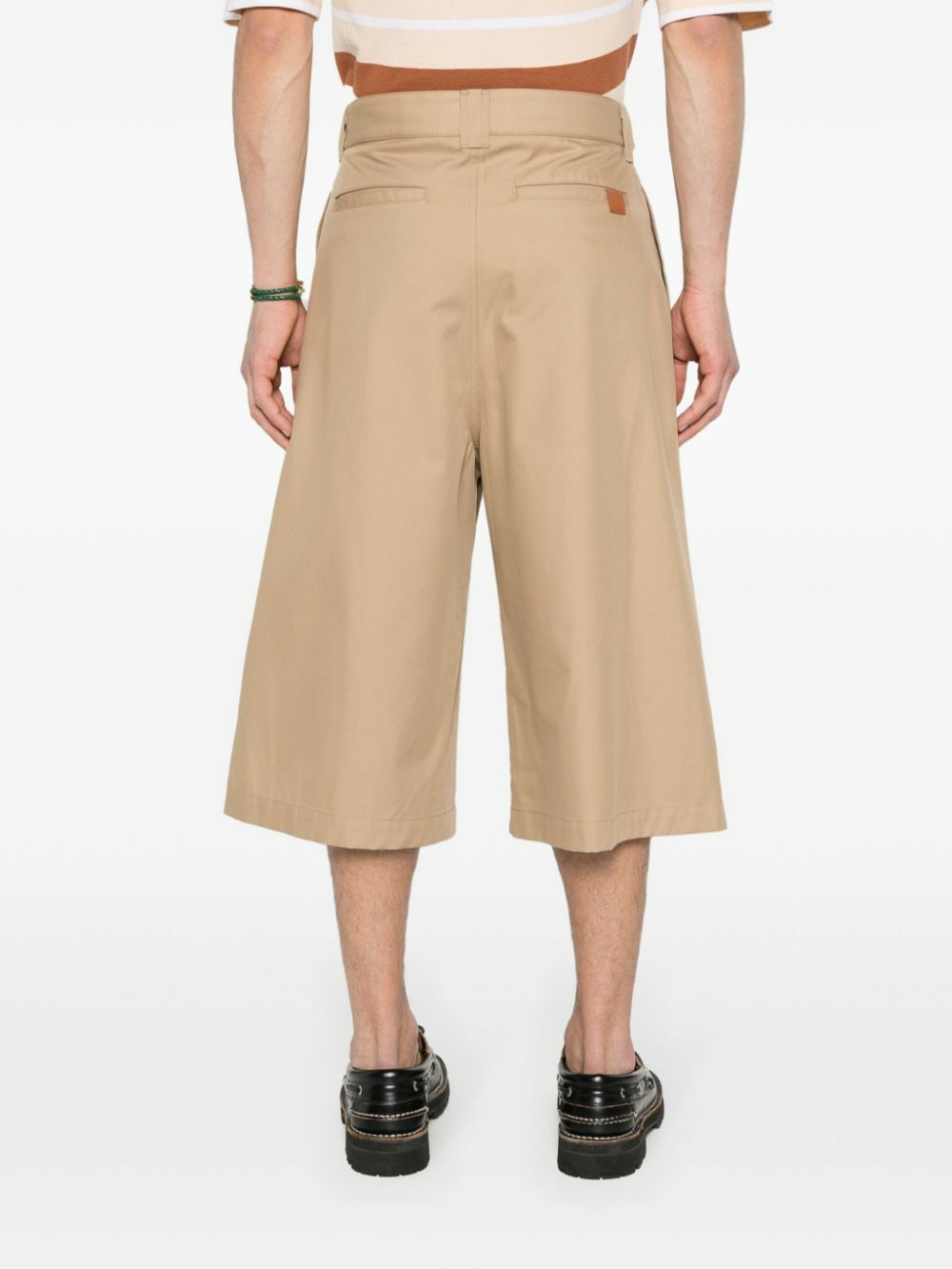 LOEWE PAULA'S IBIZA - Cotton Pleated Cropped Trousers