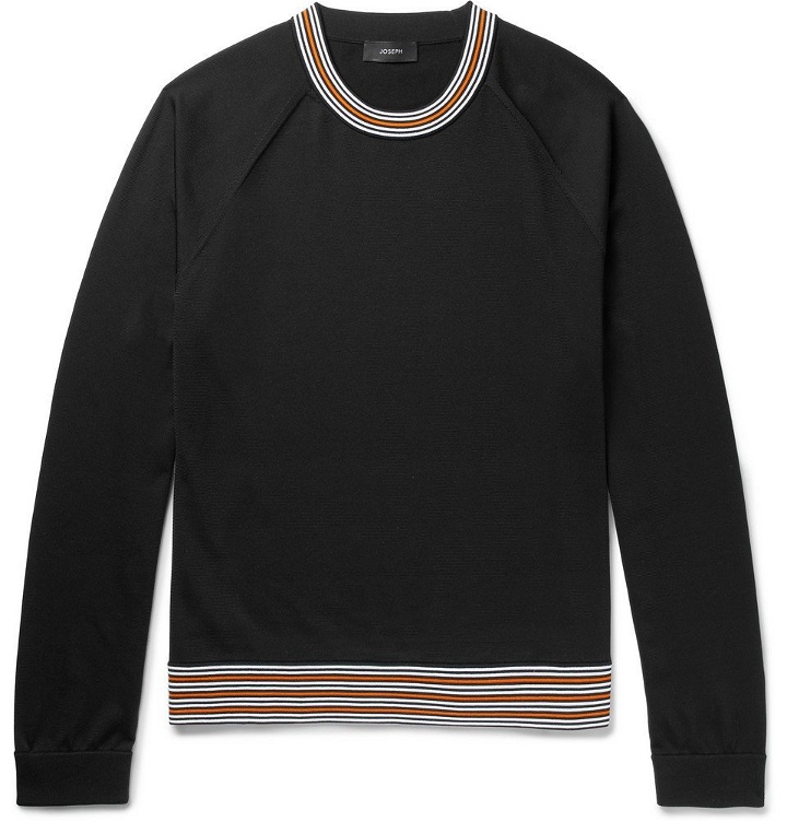 Photo: Joseph - Contrast-Trimmed Jersey Sweater - Men - Black