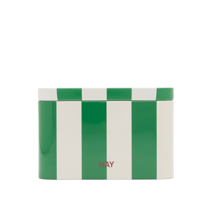 Photo: HAY Tin Container - Small in Green/Off-White 