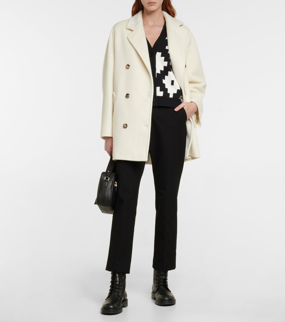 【関税＆送料込み】Max Mara Micio Wool And Cashmere Pea Coa Max Mara Wool And Cashmere Pea Coat - Ivory | Editorialist