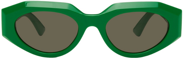 Photo: Bottega Veneta Green Facet Sunglasses