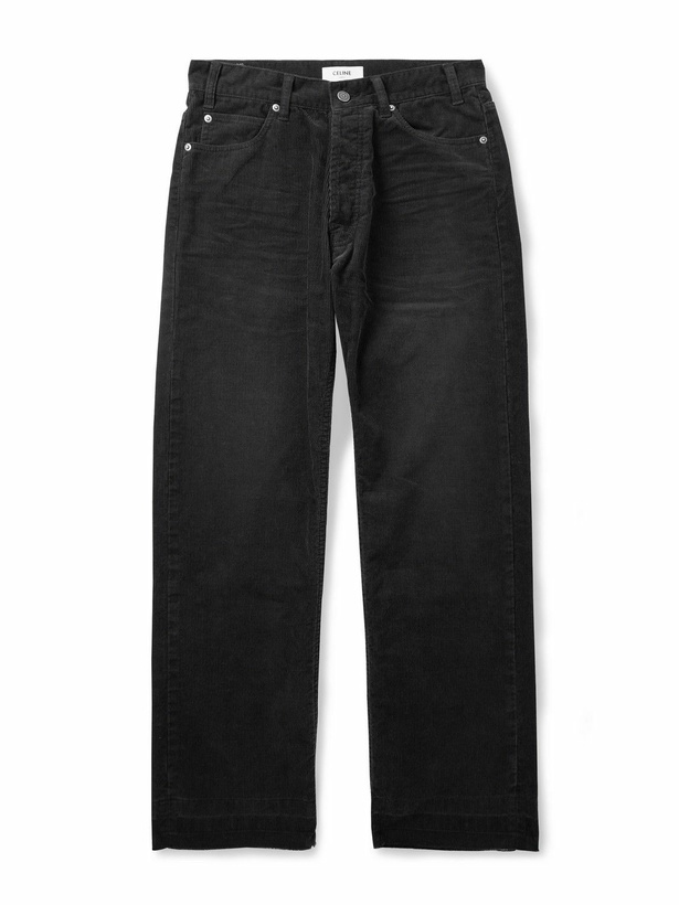 Photo: CELINE - Wesley Straight-Leg Cotton-Corduroy Trousers - Black