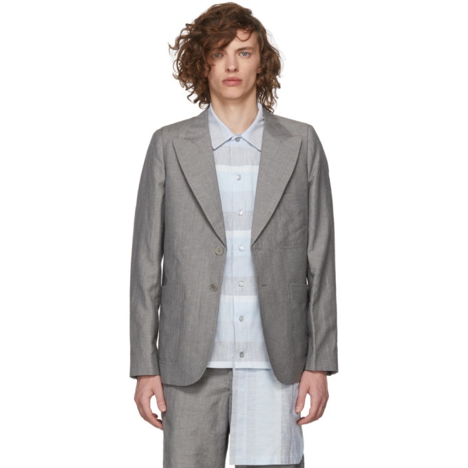 Photo: House of the Very Islands Grey Slim-Fit Tailored Blazer