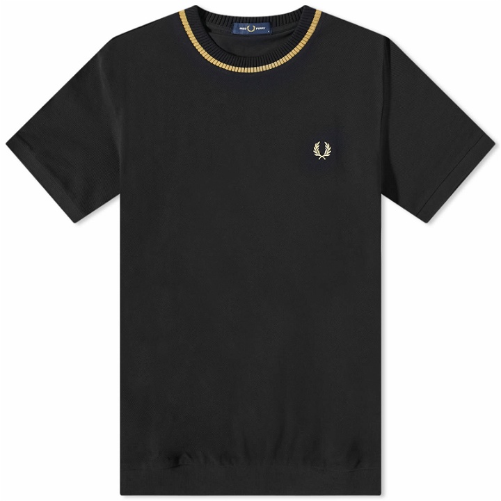 Photo: Fred Perry Authentic Men's Crew Neck Pique T-Shirt in Black