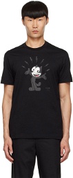 Neil Barrett Black Felix The Cat Edition Cotton T-Shirt