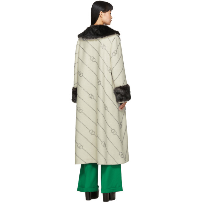 Faux fur coat Gucci White size 40 IT in Faux fur - 29613257