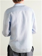 Club Monaco - Luxe Pinstriped Linen Shirt - Blue