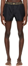 Versace Black Greca Swim Shorts