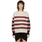 Isabel Marant Etoile White and Black Mohair Russel Sweater
