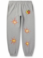 SKY HIGH FARM - Ally Bo Printed Upcycled and Organic Cotton-Jersey Sweatpants - Gray