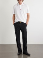 Versace - Logo-Embroidered Cotton-Piqué Polo Shirt - White