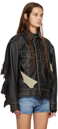Diesel Brown L-Trucker Leather Jacket