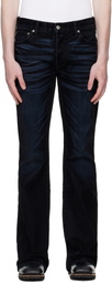 COÛT DE LA LIBERTÉ Black Jimmy Stretch Suede Flare Jeans