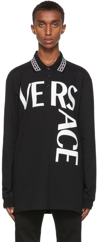 Photo: Versace Black Logo Long Sleeve Polo