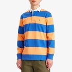 Polo Ralph Lauren Men's Long Sleeve Rugby Shirt in Classic Peach/New Iris Blue