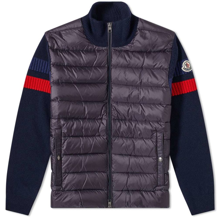 Photo: Moncler Sleeve Stripe Down Knitted Jacket